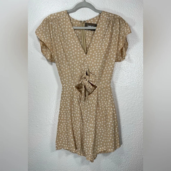 Reformation Floral Front Tie Flutter Sleeves Romper Women’s 2 Summer Spring - Picture 16 of 16